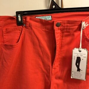 Orange Tummy Control Jeans
